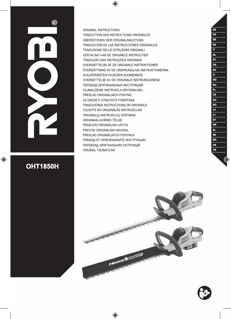 Page 1 de la notice Manuel utilisateur RYOBI One+ RHT1850H25HS