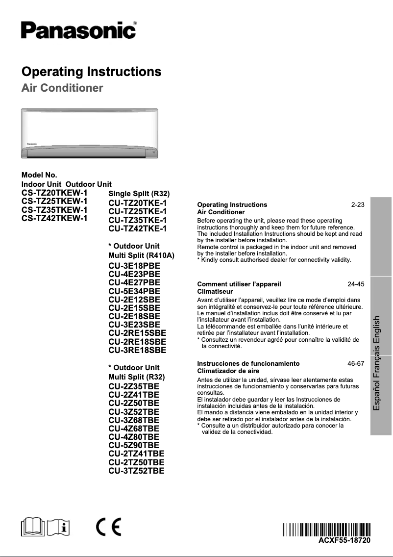 Page n°1 - Manuel utilisateur Panasonic CU-TZ35TKE1