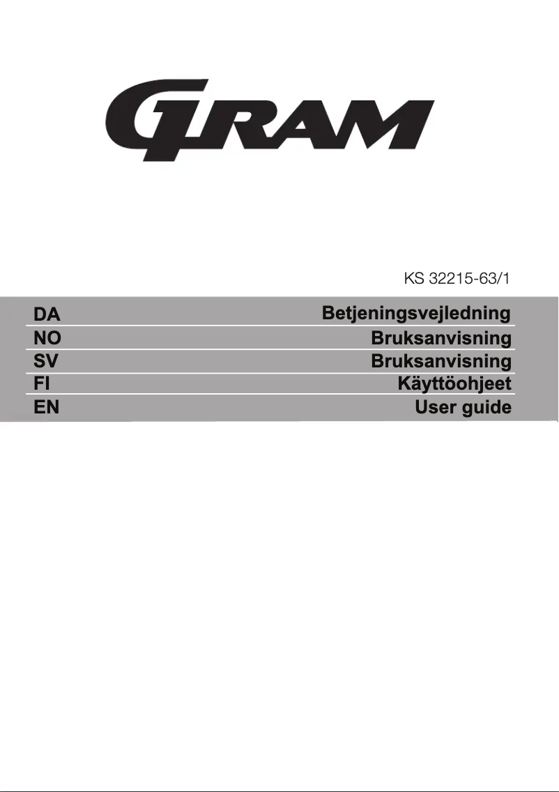 Page 1 de la notice Manuel utilisateur Gram KS 32215-63/1