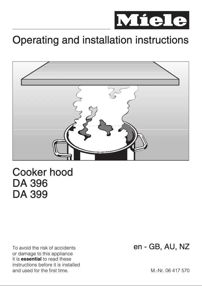 Image de la première page du manuel de l'appareil DA 399-5 Ext
