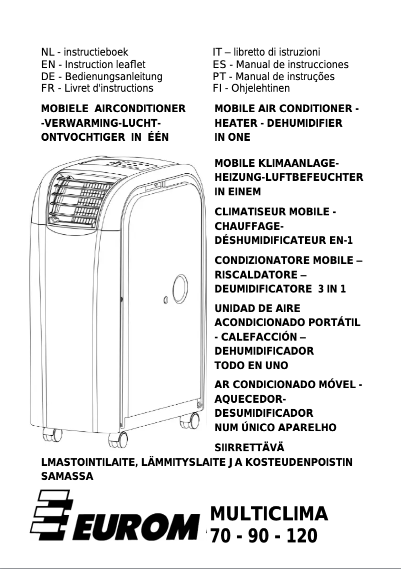 Page 1 de la notice Manuel utilisateur Eurom Multiclima 70