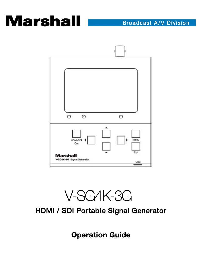 Page 1 de la notice Manuel utilisateur Marshall Electronics V-SG4K-3G