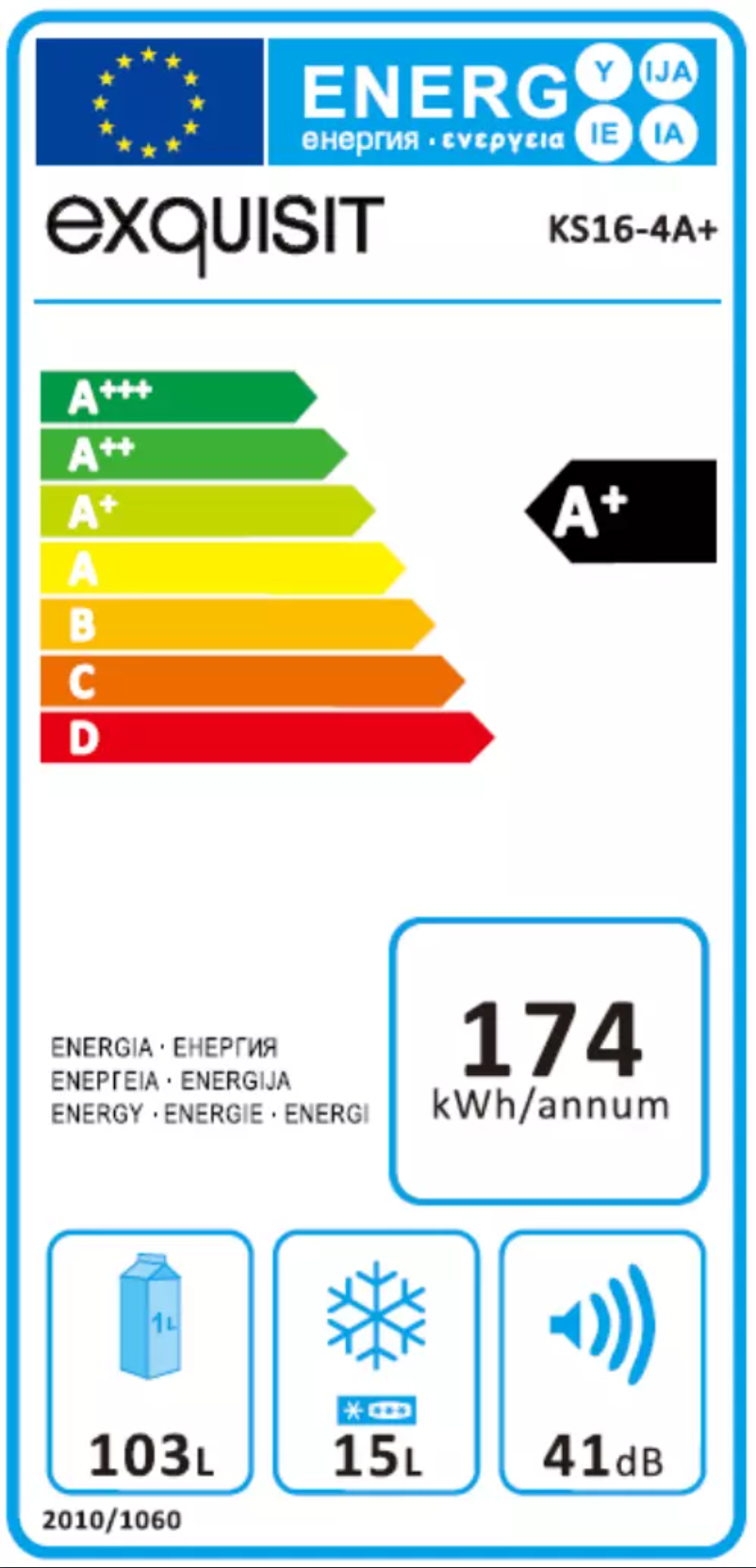 Página 1 del manual Etiqueta energética Exquisit KS16-4A+