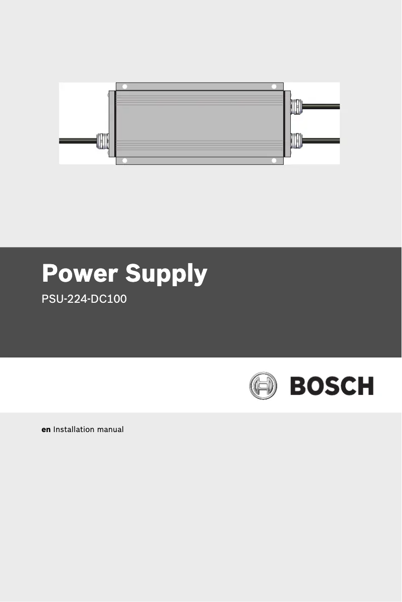 Page n°1 - Manuel utilisateur Bosch PSU-224-DC100