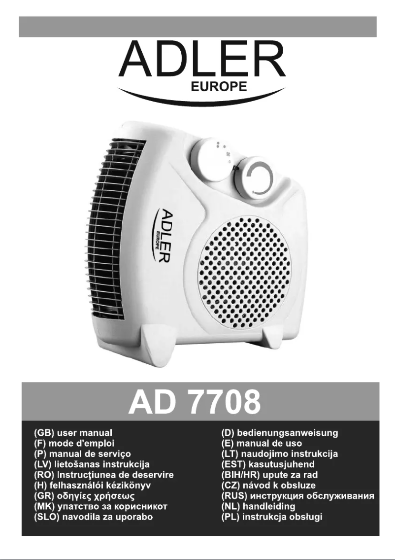 Image de la première page du manuel de l'appareil AD 7708