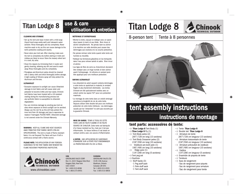 Página 1 del manual Manual de usuario Chinook Titan Lodge 8