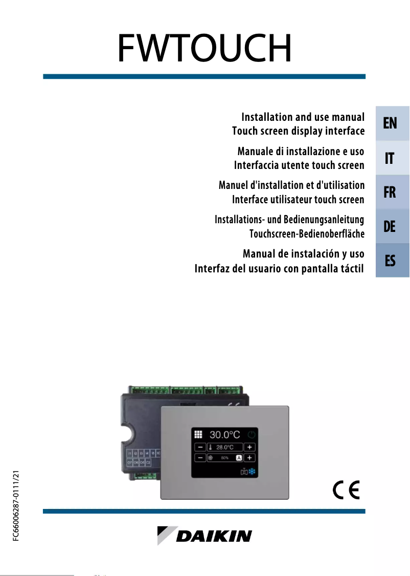 Page 1 de la notice Guide d'installation Daikin FWB10CAFN6V3