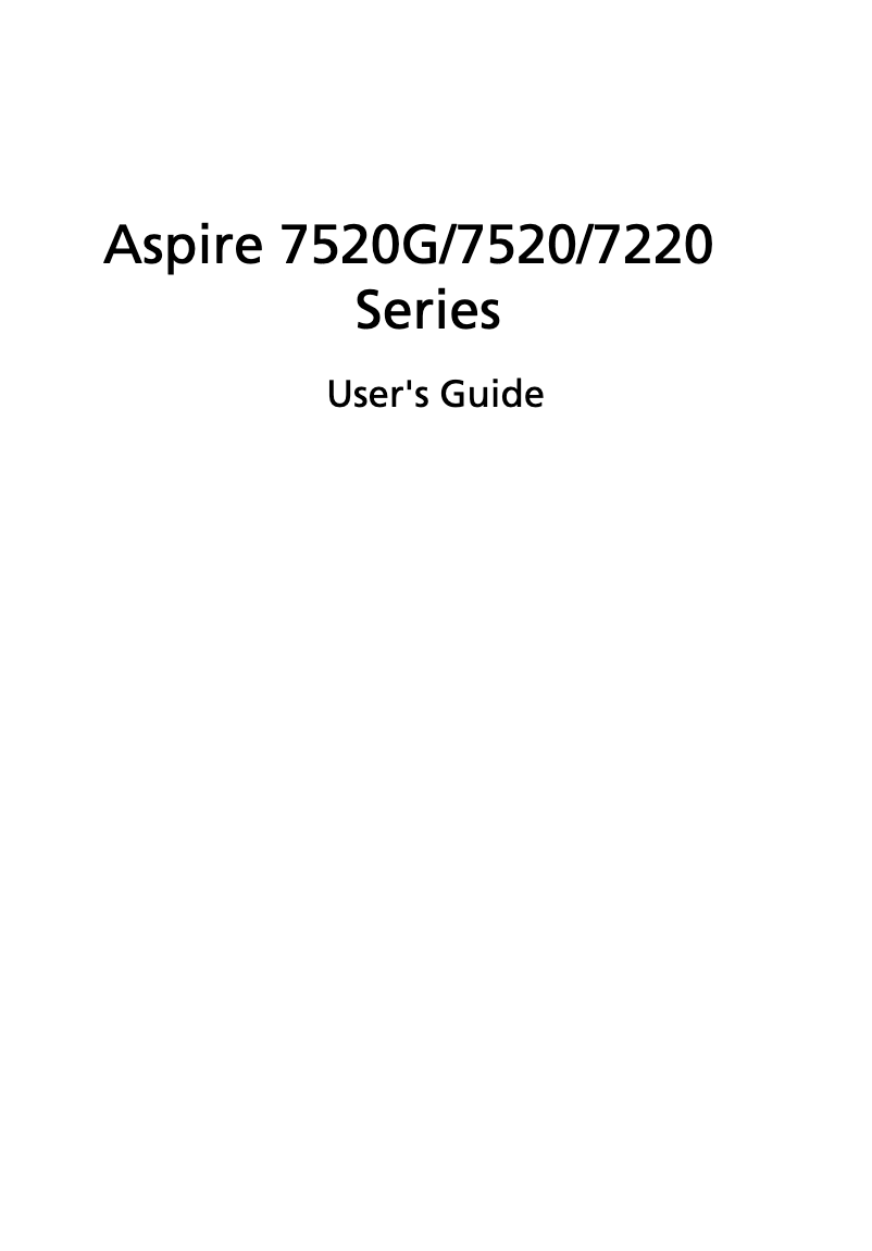 Página 1 del manual Manual de usuario Acer Aspire AS7520
