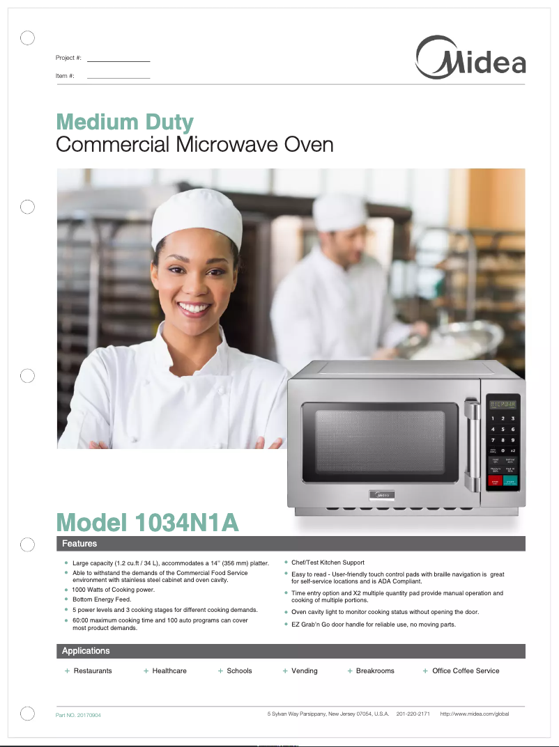 Page n°1 - Manuel utilisateur Midea 1034N1A