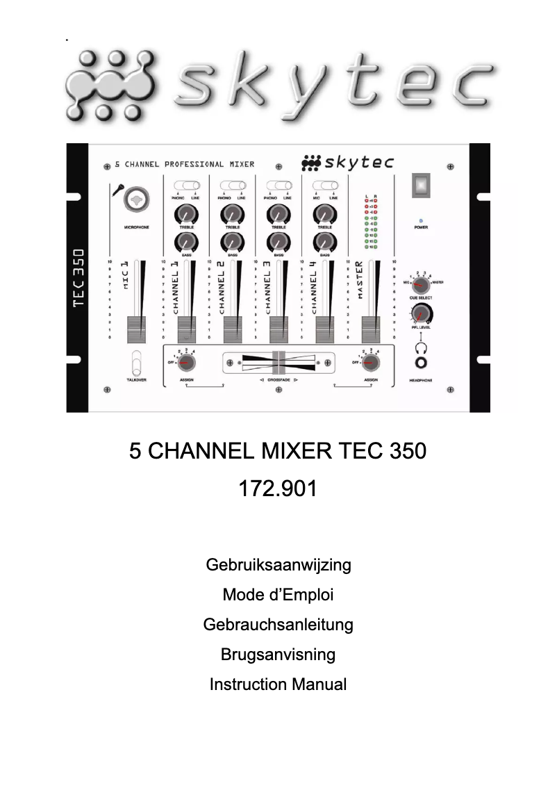 Page n°1 - Manuel utilisateur Skytec TEC 350