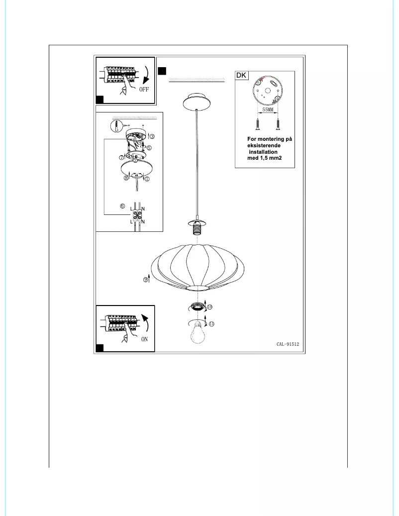 Page n°1 - Manuel utilisateur Eglo Sedilo