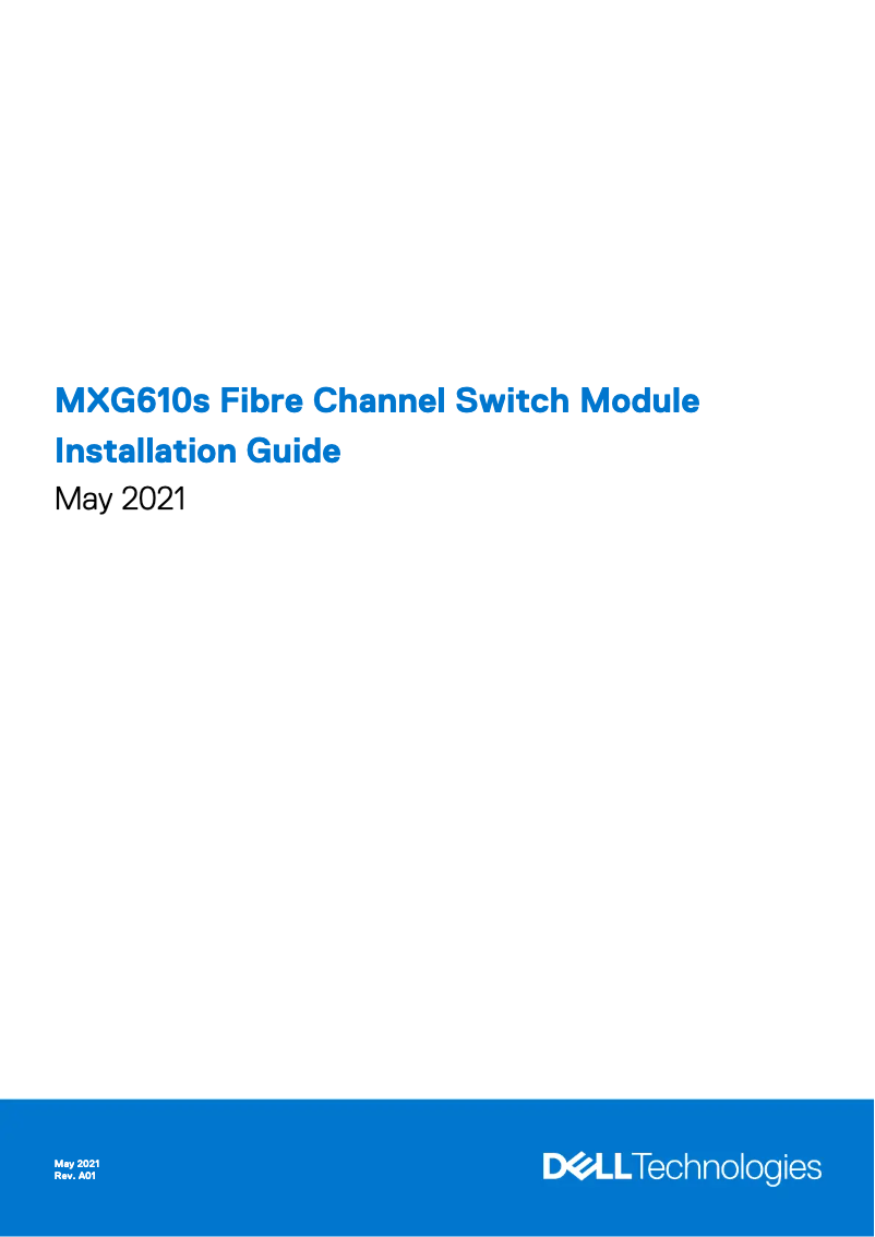 Page 1 of the manual User Manual Dell MXG610s
