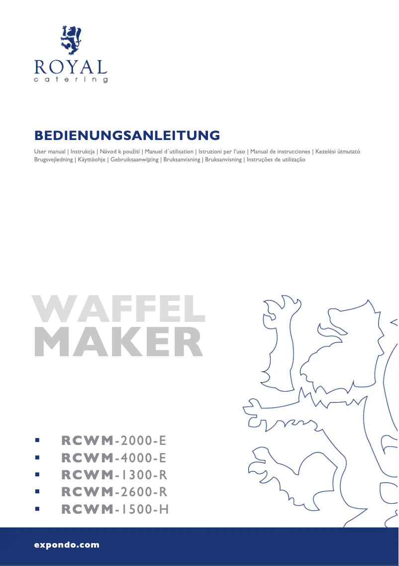 Page n°1 - Manuel utilisateur Royal Catering RCWM-2600-R