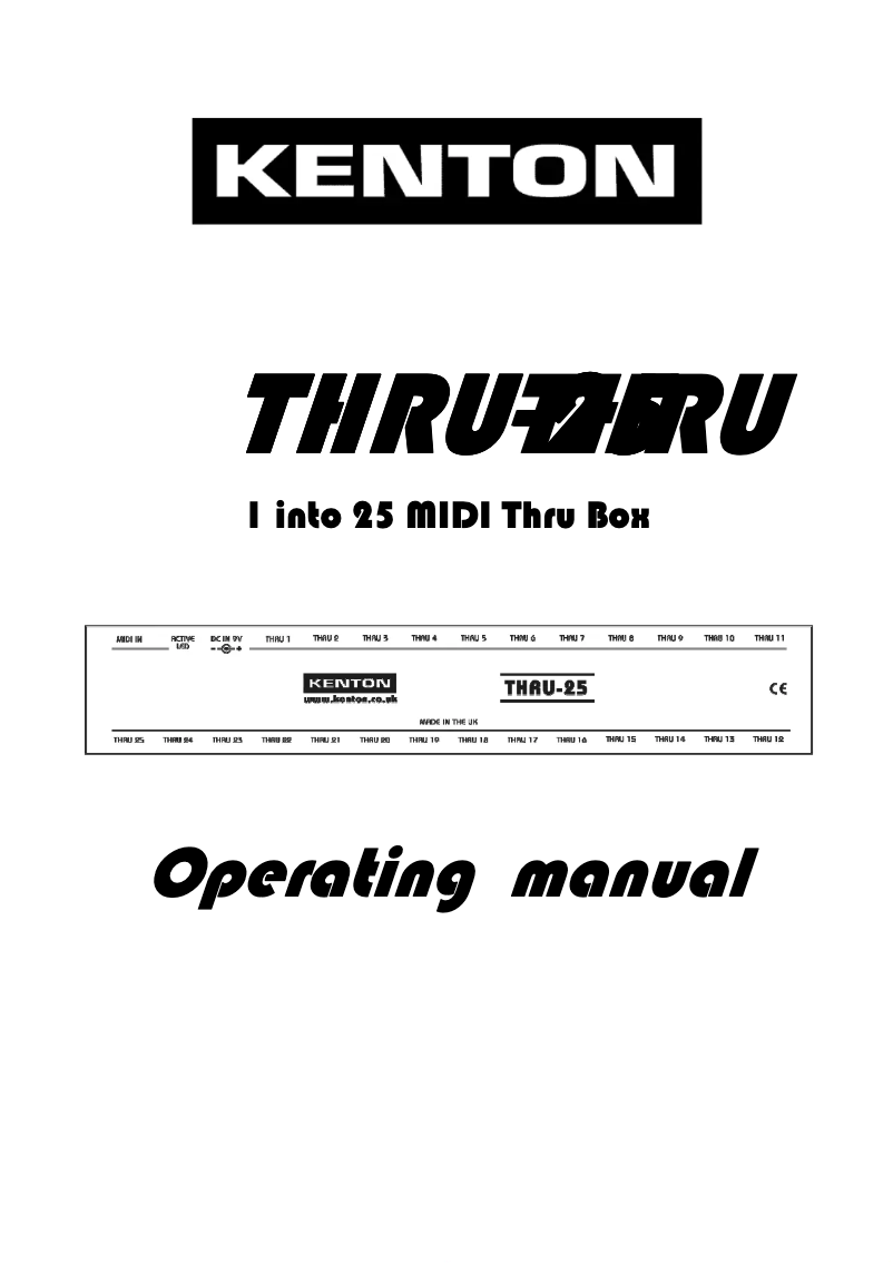 Page n°1 - Manuel utilisateur Kenton THRU-25