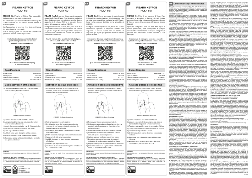 Page n°1 - Manuel utilisateur Fibaro FGKF-601