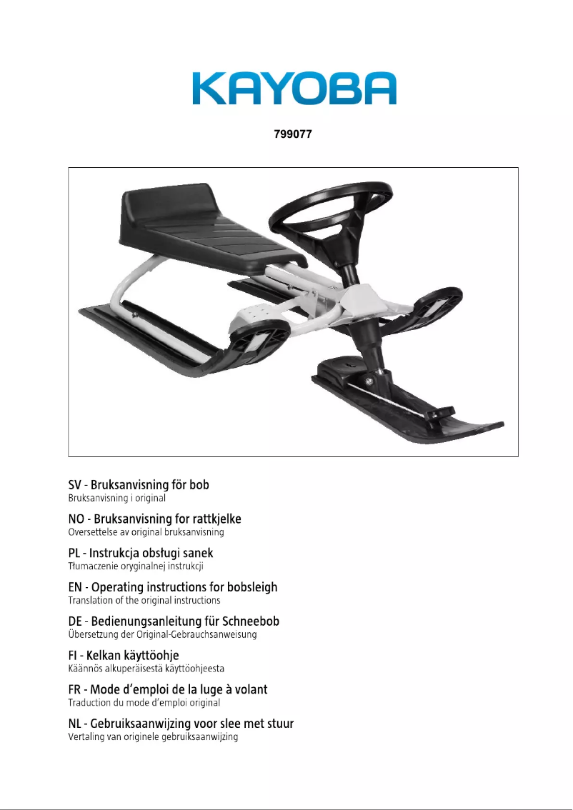 Page 1 de la notice Manuel utilisateur Kayoba 799077
