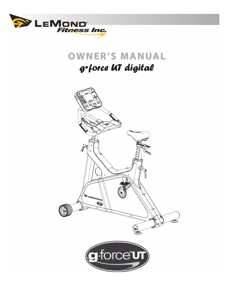 Page 1 de la notice Manuel utilisateur LeMond Fitness G-FORCE UT
