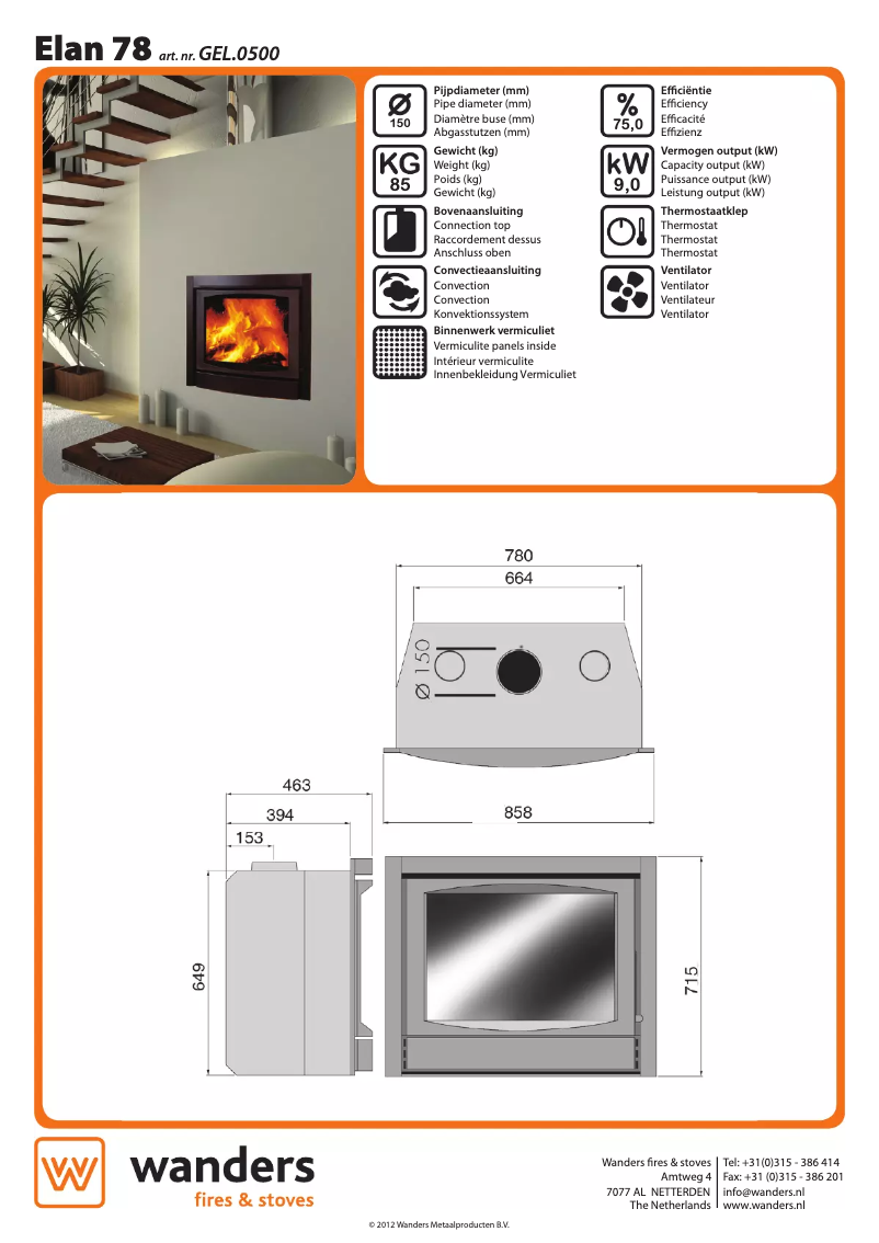 Image de la première page du manuel de l'appareil Elan 78