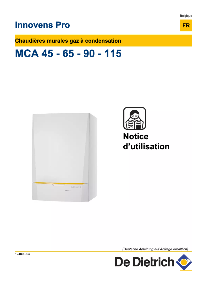 Page 1 de la notice Manuel utilisateur De Dietrich MCA 115