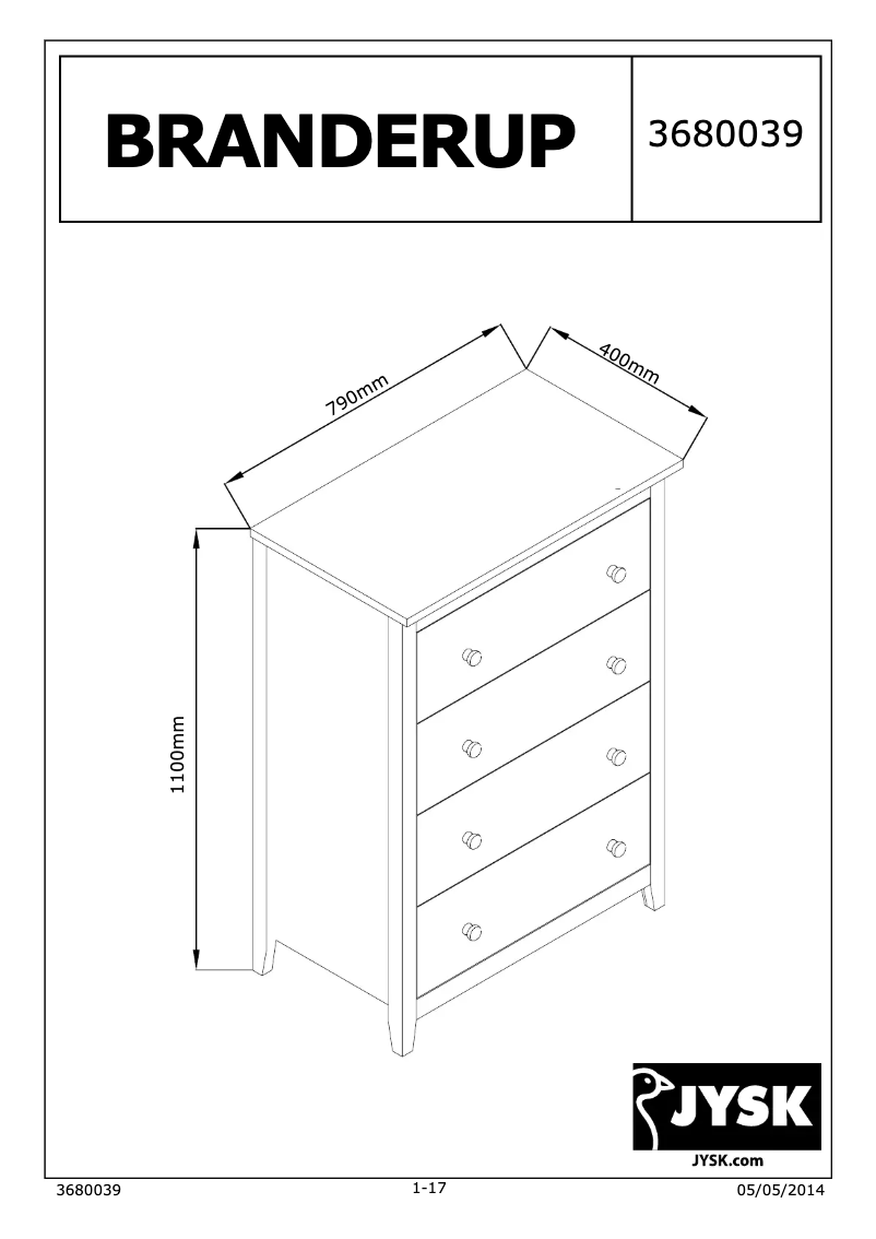 Image de la première page du manuel de l'appareil Branderup (79x110x40)