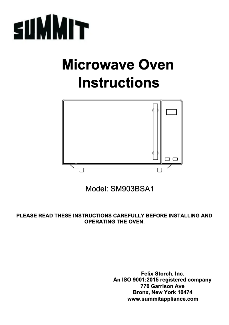 Page 1 de la notice Manuel utilisateur Summit SM903BSA1