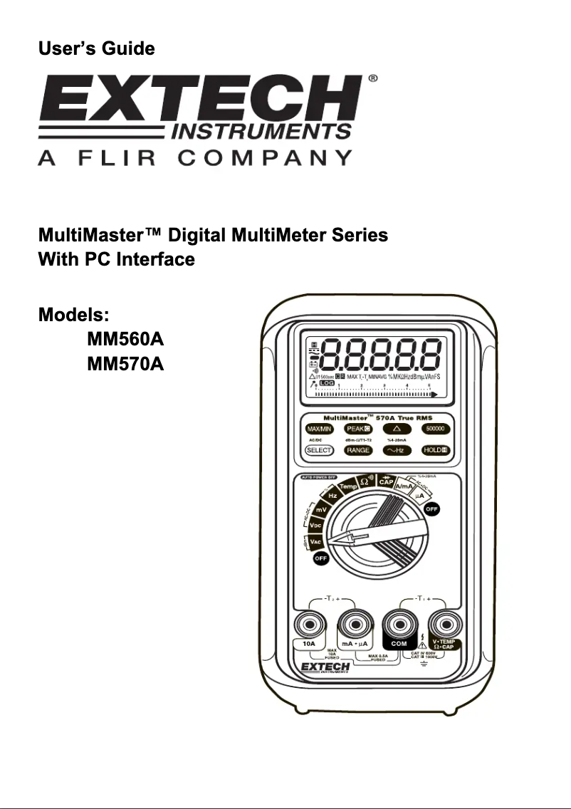 Page n°1 - Manuel utilisateur Extech MM570A