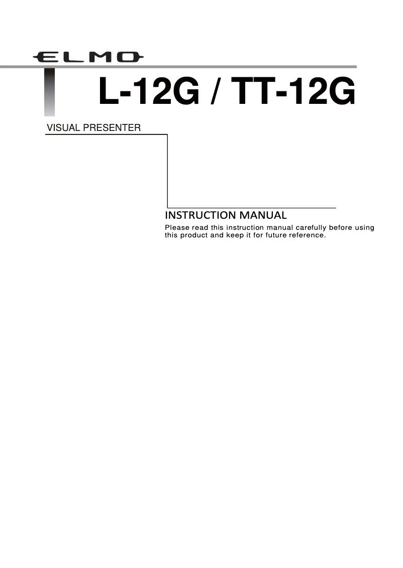 Image de la première page du manuel de l'appareil L-12G