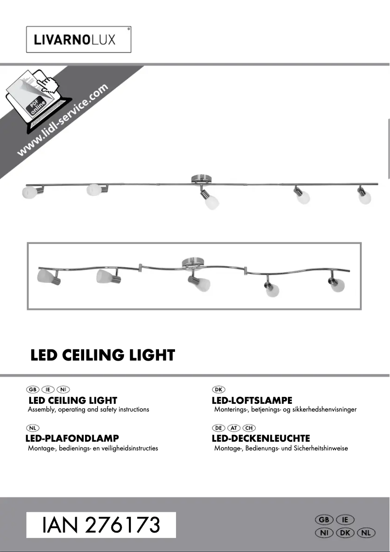 Page 1 de la notice Manuel utilisateur Livarno Lux IAN 276173