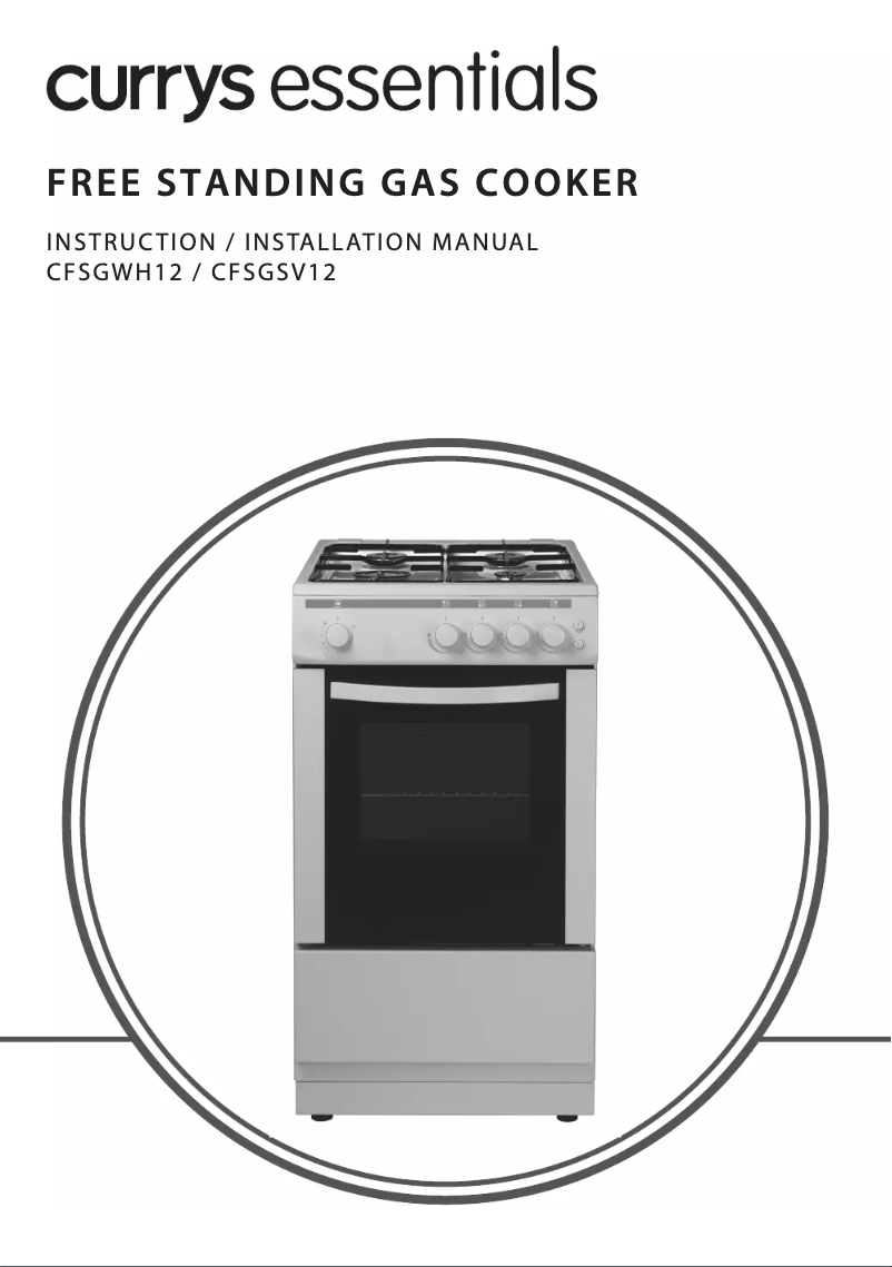 Page 1 de la notice Manuel utilisateur Currys Essentials CFSGWH12