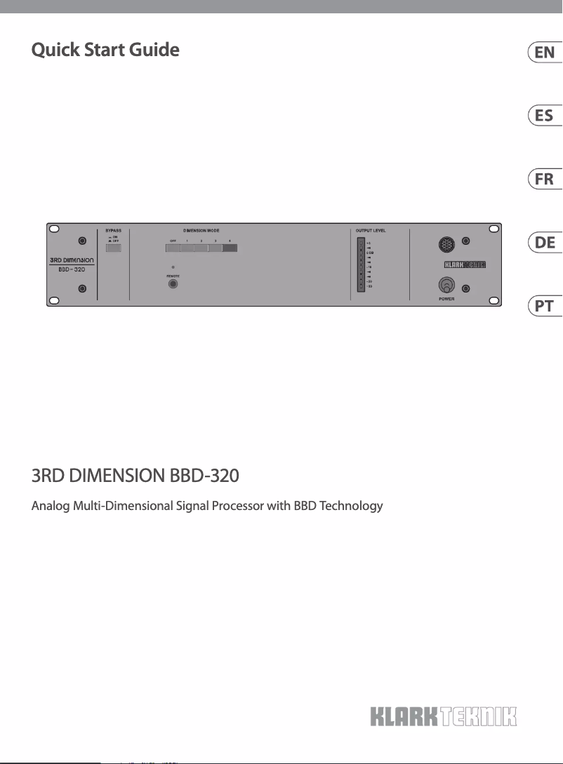 Page 1 de la notice Manuel utilisateur Klark Teknik 3RD Dimension BBD-320
