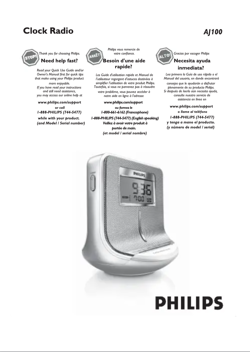 Page n°1 - Manuel utilisateur Philips AJ100