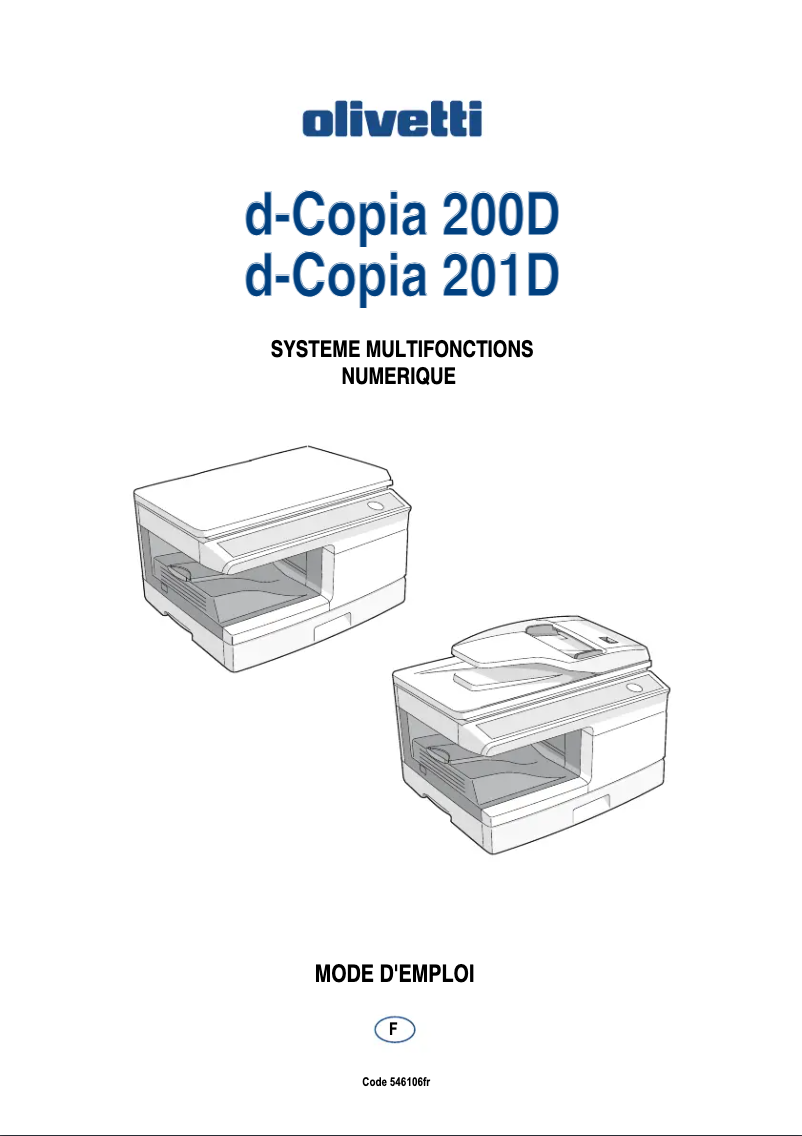 Page n°1 - Manuel utilisateur Olivetti d-Copia 201D