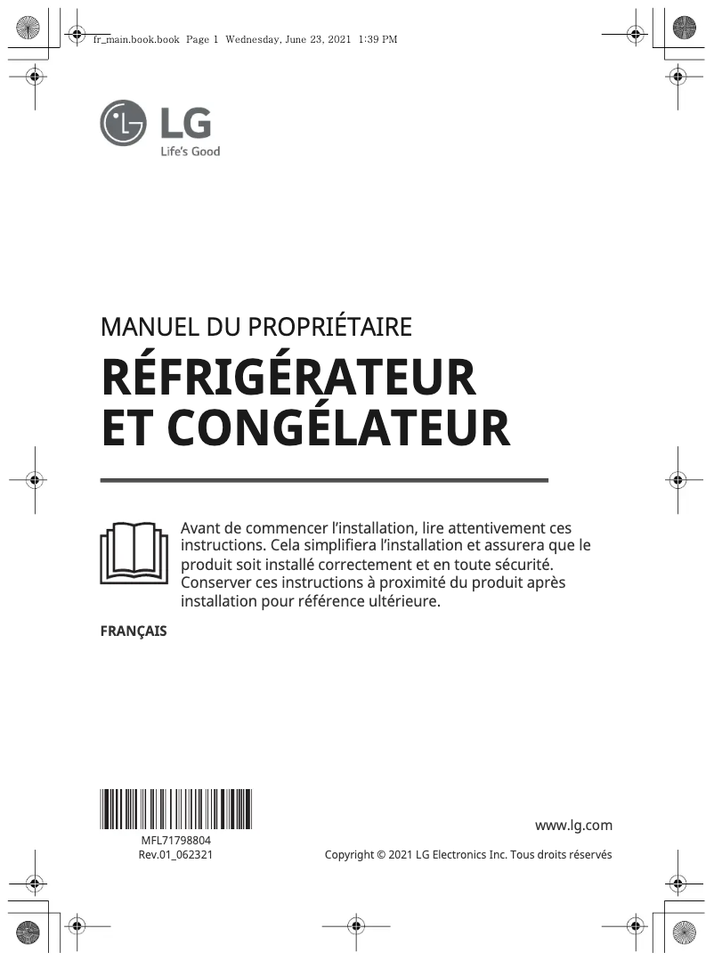 Image de la première page du manuel de l'appareil GSJV70PZLF