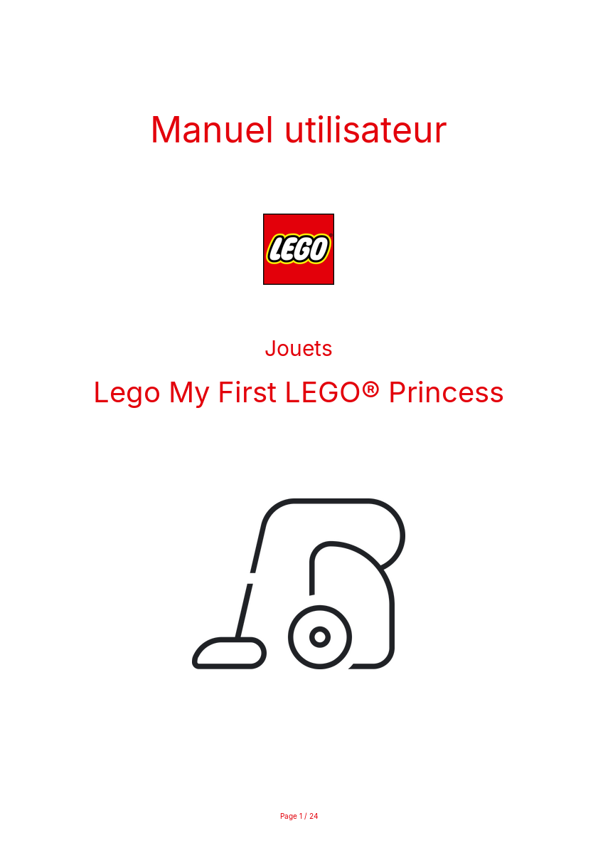 Page n°1 - Manuel utilisateur Lego My First LEGO® Princess