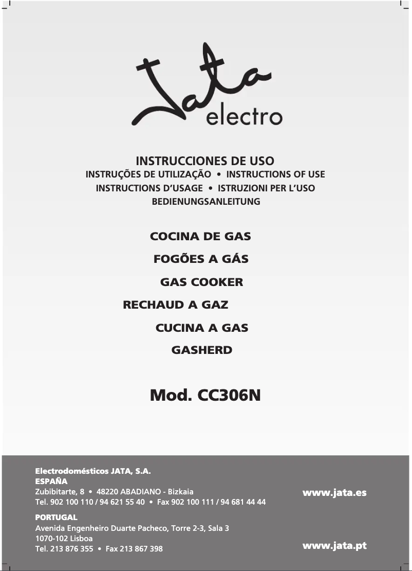 Page 1 of the manual User Manual Jata CC306N