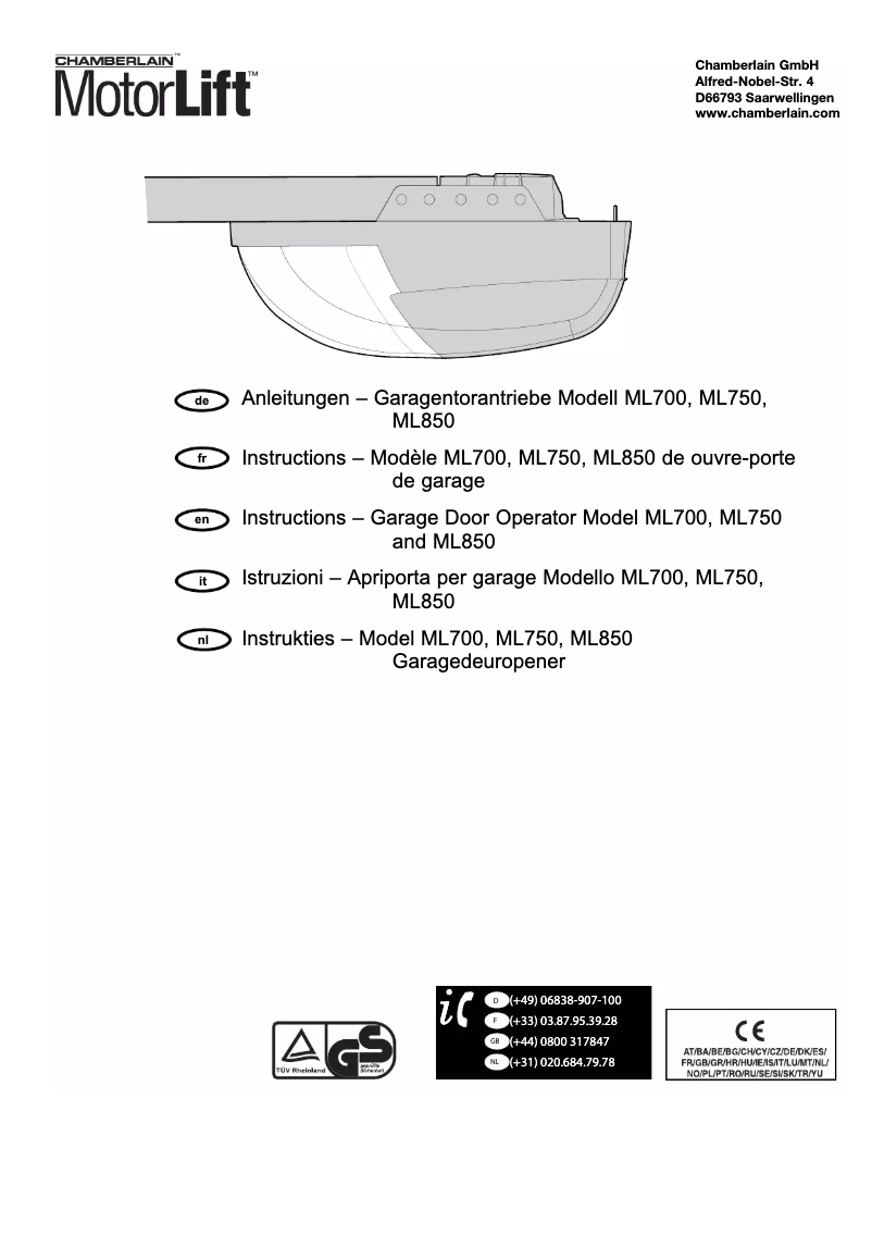 Image de la première page du manuel de l'appareil CB-ML700EV