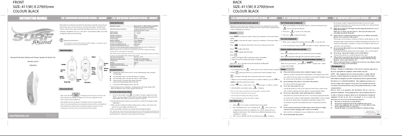 Page 1 de la notice Manuel utilisateur Pyle PBTWP24BL