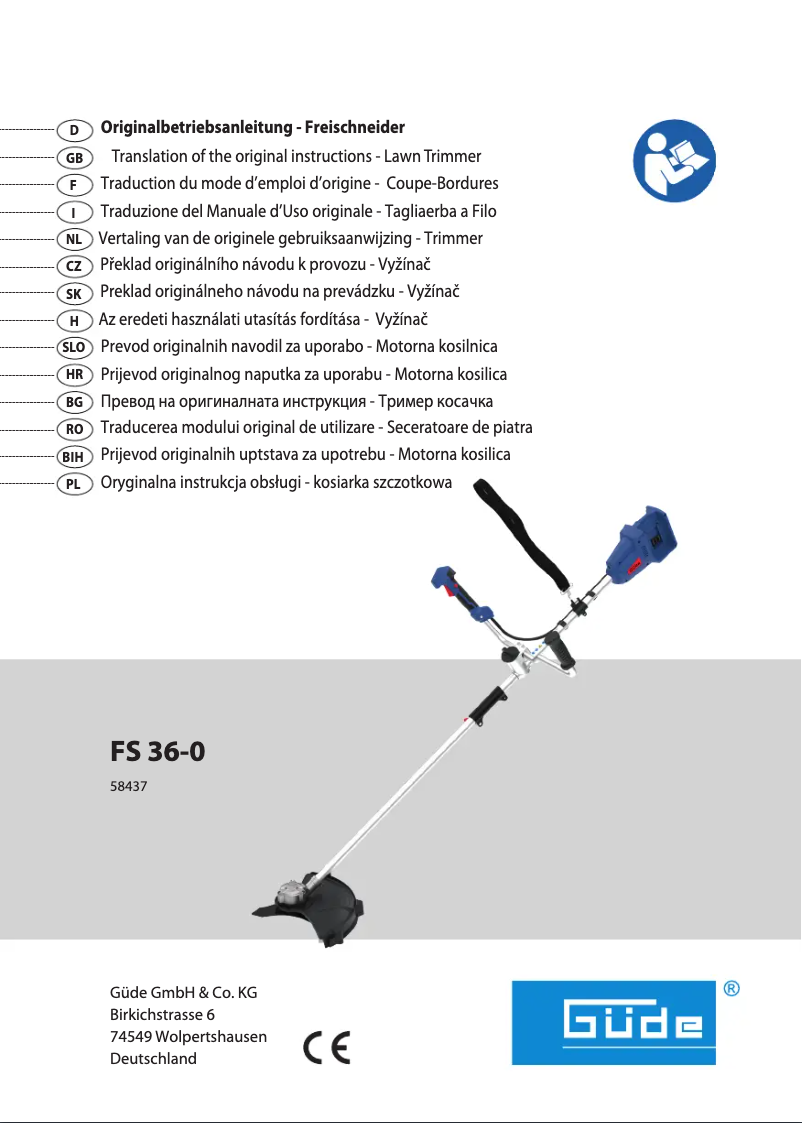 Page 1 de la notice Manuel utilisateur Güde FS 36-302-30