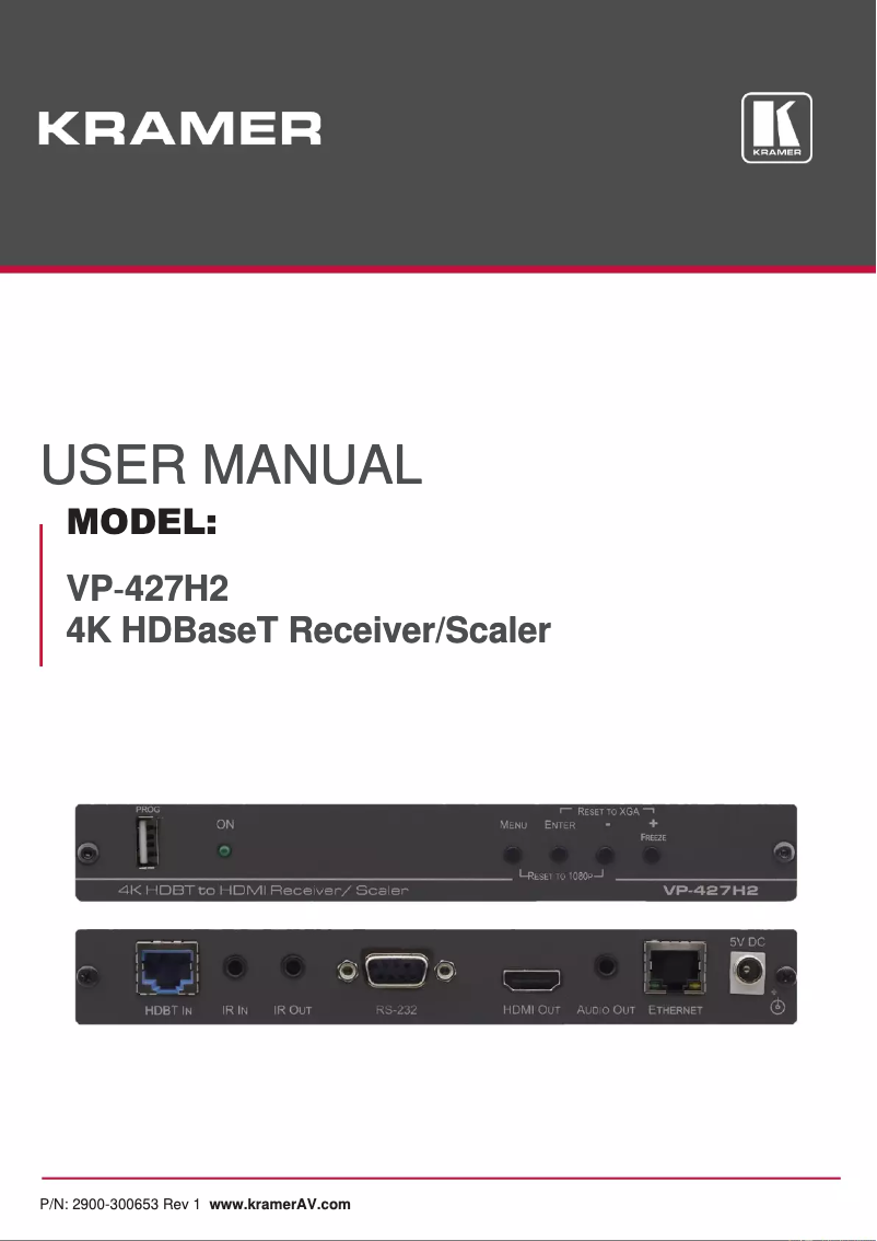 Page n°1 - Manuel utilisateur Kramer VP-427H2