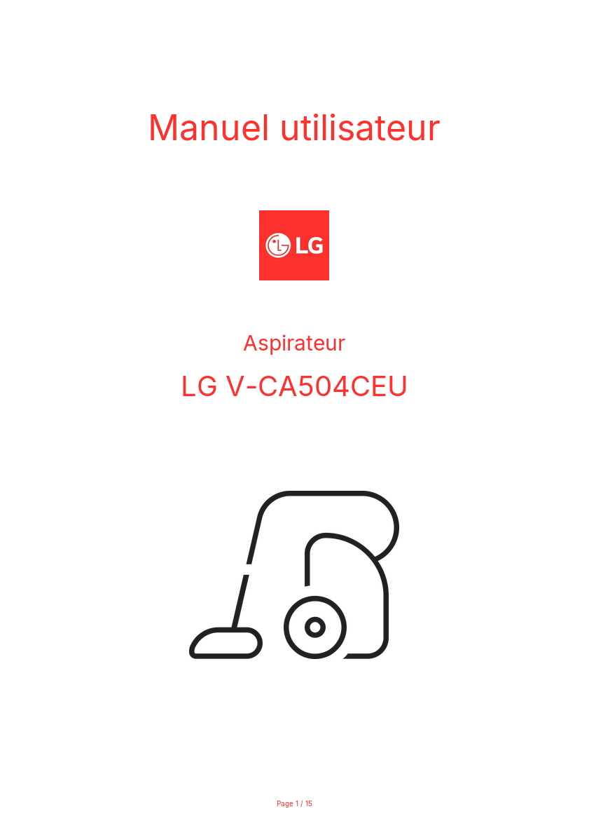 Page n°1 - Manuel utilisateur LG V-CA504CEU