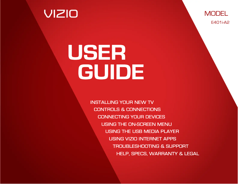 Page n°1 - Manuel utilisateur VIZIO E401i-A2
