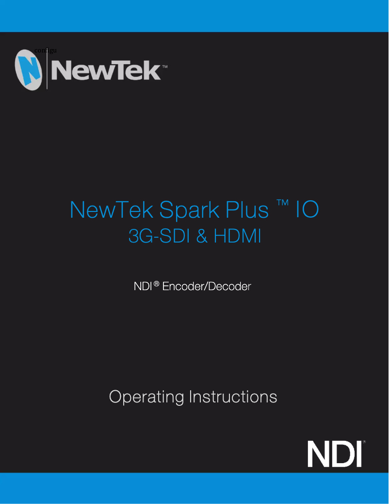 Image de la première page du manuel de l'appareil Spark Plus I/O 4K