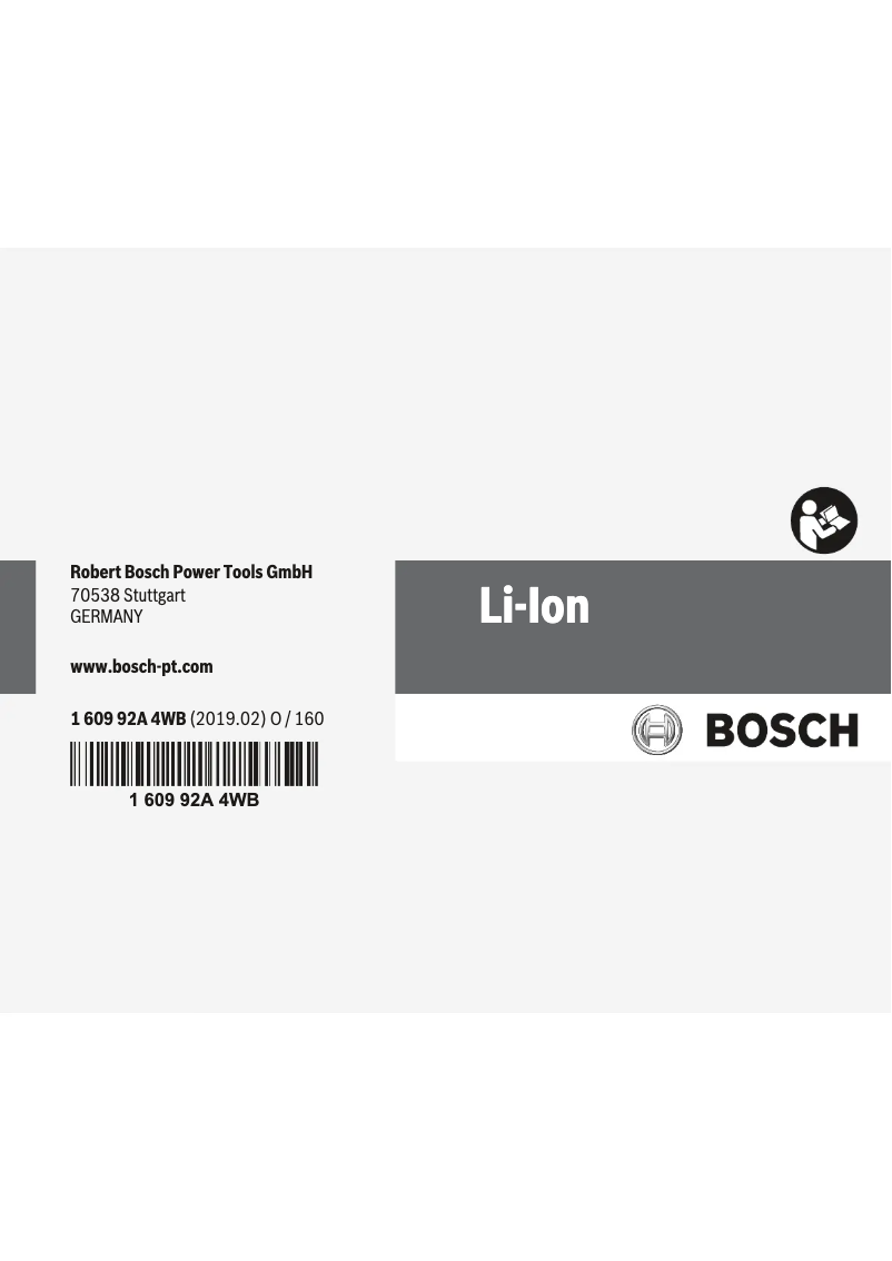 Page n°1 - Manuel utilisateur Bosch Unlimited BBS611PCK
