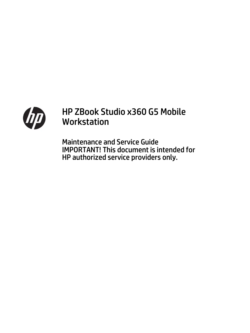 Page 1 de la notice Manuel utilisateur HP ZBook Studio x360 G5
