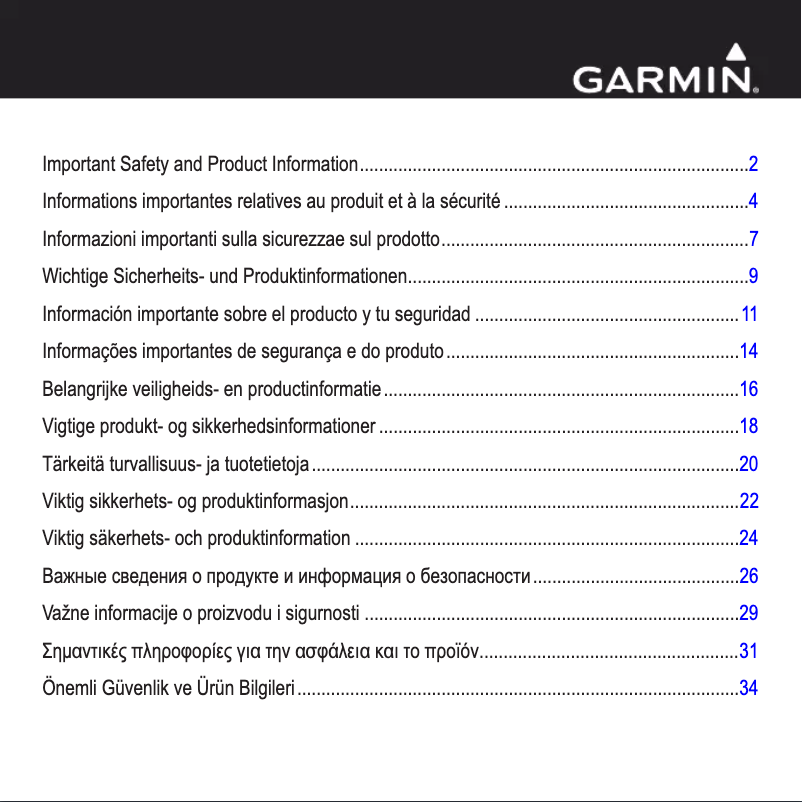 Page 1 de la notice Instructions de sécurité Garmin GPSMAP 5208