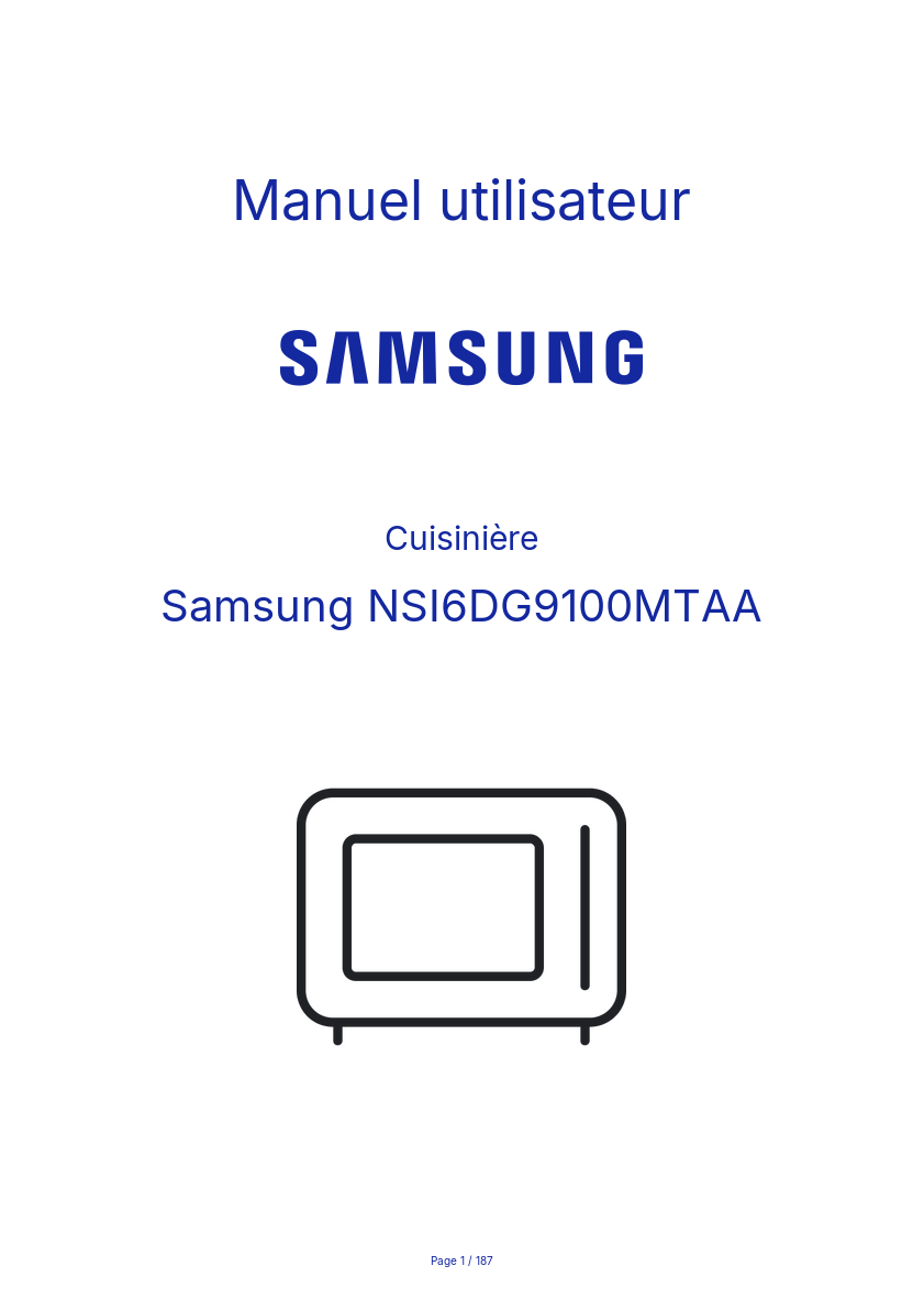 Page n°1 - Manuel utilisateur Samsung NSI6DG9100MTAA