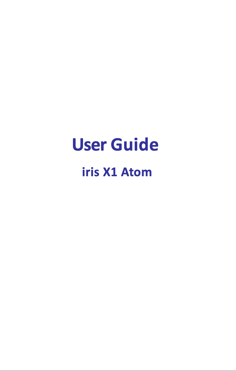 Image de la première page du manuel de l'appareil Iris X1 Atom
