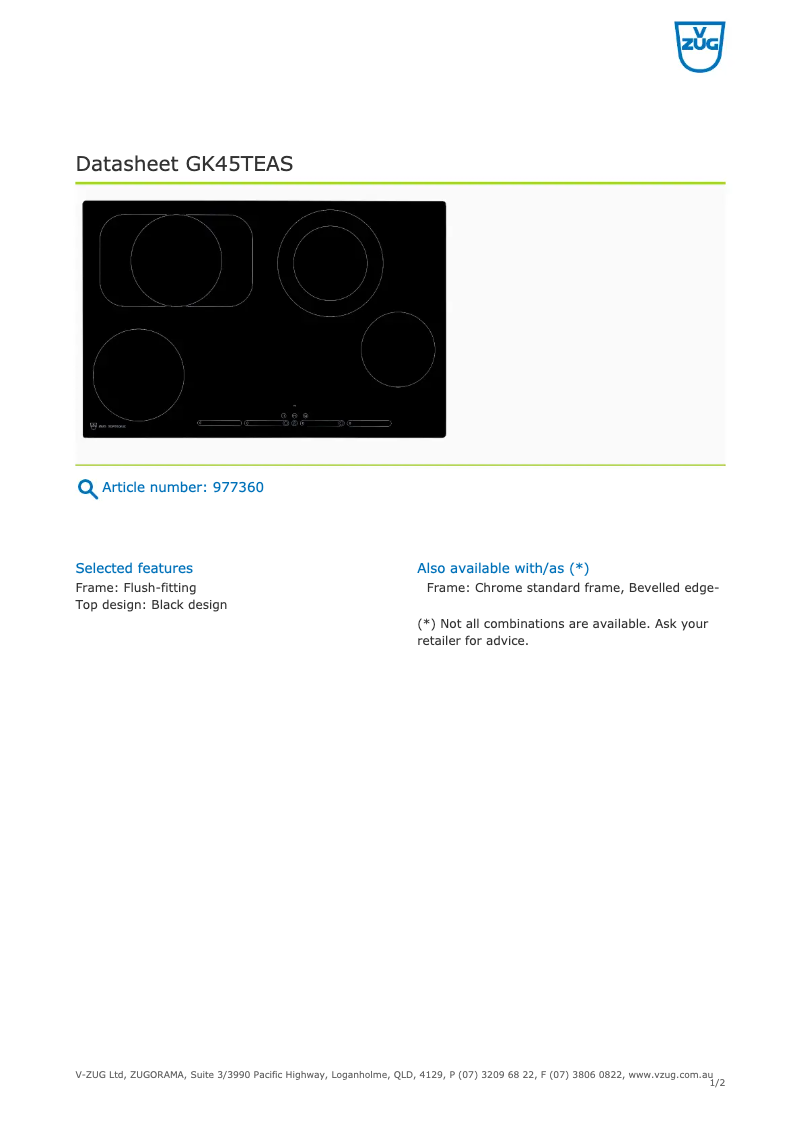 Image de la première page du manuel de l'appareil GK45TEASF