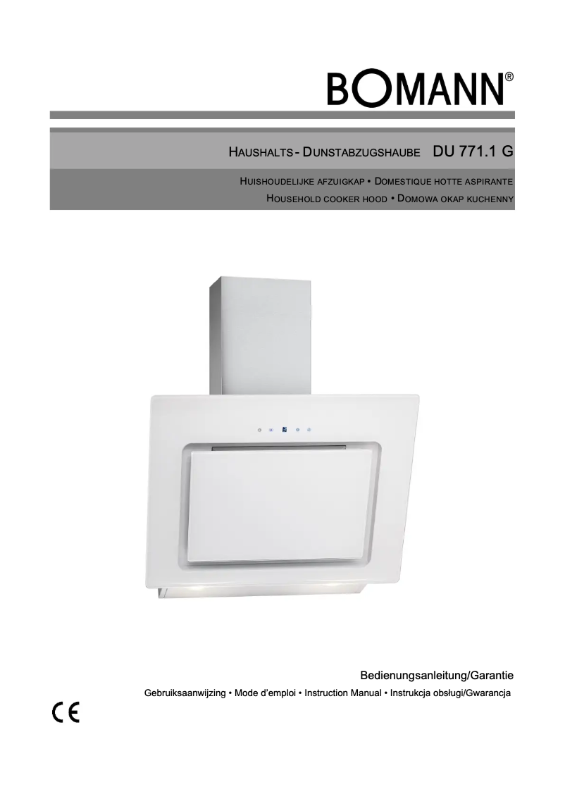 Page n°1 - Manuel utilisateur Bomann DU 771.1 G