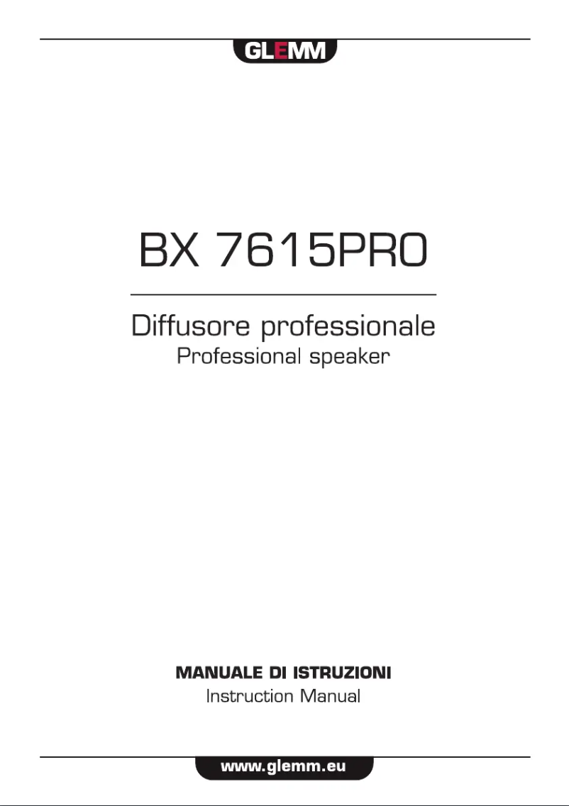 Image de la première page du manuel de l'appareil BX 7615PRO
